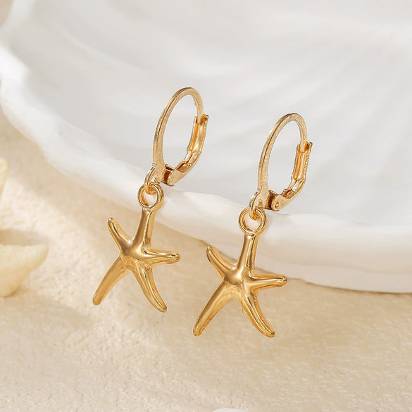 Bracelets Necklaces Women Zinc Alloy Shells Starfish Beads Electroplating Minimalist Style