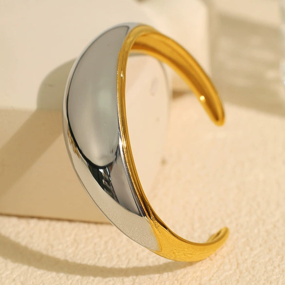 Bracelets 316L Stainless Steel Exaggerated Heavy Industry Design Minimalist Geometric Electroplating