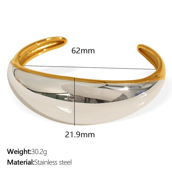 Bracelets 316L Stainless Steel Exaggerated Heavy Industry Design Minimalist Geometric Electroplating