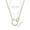 Brass 18K Gold Plated Hollow Out Inlay Double Ring Circle Tree Zircon Pendant Necklace