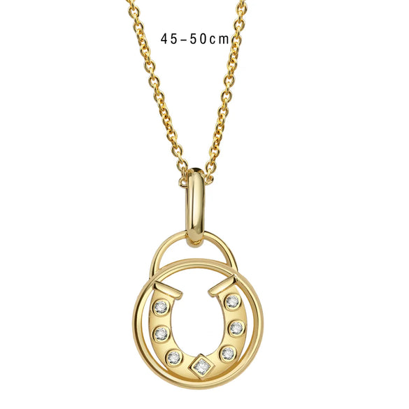 Brass 18K Gold Plated Hollow Out Inlay Double Ring Circle Tree Zircon Pendant Necklace