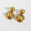Brass 24K Gold Plated Round Spiral Stripe Ear Studs