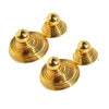 Brass 24K Gold Plated Round Spiral Stripe Ear Studs