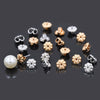 Brass Butterfly Buckle Earring Backs Round Embossed Metal Ear Back Plugs Electroplated Gold Silver Tone Fashion Flower Style