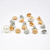Brass Butterfly Buckle Earring Backs Round Embossed Metal Ear Back Plugs Electroplated Gold Silver Tone Fashion Flower Style