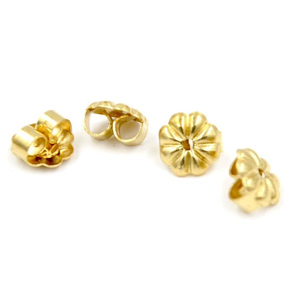 Brass Butterfly Buckle Earring Backs Round Embossed Metal Ear Back Plugs Electroplated Gold Silver Tone Fashion Flower Style