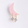Brass Constellation Saturn Circle Electroplated Women's Earrings