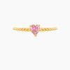 Brass Copperplated 18K Gold Heart Shape Ring Hand Jewelry With Microset Diamond For Women