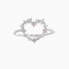 Brass Copperplated 18K Gold Heart Shape Ring Hand Jewelry With Microset Diamond For Women