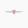 Brass Copperplated 18K Gold Heart Shape Ring Hand Jewelry With Microset Diamond For Women