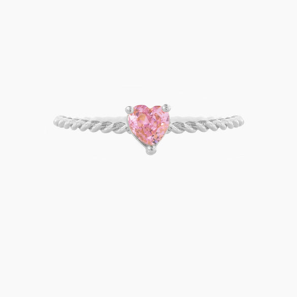 Brass Copperplated 18K Gold Heart Shape Ring Hand Jewelry With Microset Diamond For Women