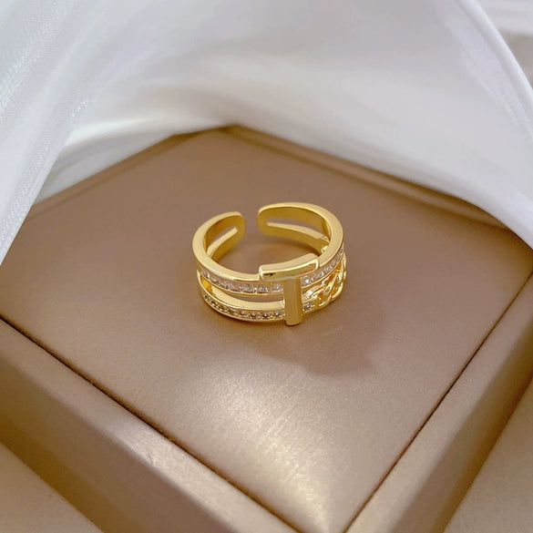 Brass Crown Pattern Electroplated Casual Hand Jewelry Ring