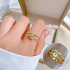 Brass Electroplated Cartoon Bowknot And Crown Design Couple Bracelet Ring