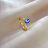 Brass Eyes Zircon Ring With The Crown Pattern Electroplating Casual Cartoon Style Adjustable Hand Jewelry For Women