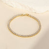 Brass Geometric Round Super Flash Diamond Elegant Simple Style Women's Hand Jewelry Electroplated Copper Bracelet With Real Gold Plating