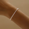 Brass Geometric Round Super Flash Diamond Elegant Simple Style Women's Hand Jewelry Electroplated Copper Bracelet With Real Gold Plating