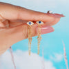 Brass Geometric Style Inlaid Zircon Earrings