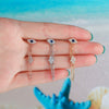 Brass Geometric Style Inlaid Zircon Earrings