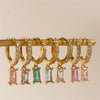 Brass Goldplated Geometric Zircon Earrings