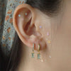 Brass Goldplated Geometric Zircon Earrings
