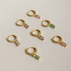 Brass Goldplated Geometric Zircon Earrings