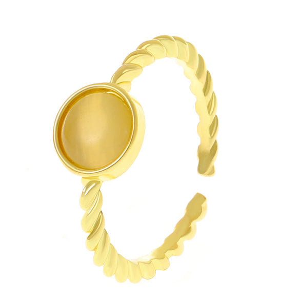 Brass Goldplated Women's Irregular Geometric Opening Ring Jewelry