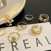 Brass Goldplated Women's Irregular Geometric Opening Ring Jewelry