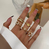 Brass Goldplated Women's Irregular Geometric Opening Ring Jewelry