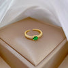 Brass Green Zircon Ring The Crown Cartoon Style Electroplating Jewelry