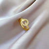Brass Gshaped Crown Ring With Electroplating For Women