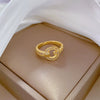 Brass Gshaped Crown Ring With Electroplating For Women