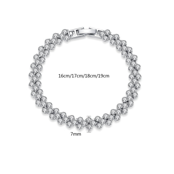 Brass Heart Shaped Zircon Bracelet For Women Fashion Electroplated Gemstone Bangle Gift Jewelry