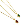 Brass Inlay Solid Color Rhinestones Pendant Necklace