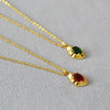 Brass Inlay Solid Color Rhinestones Pendant Necklace