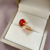 Brass Microinlaid Zirconia Cartoon Crown Shaped Red Fox Ring For Women