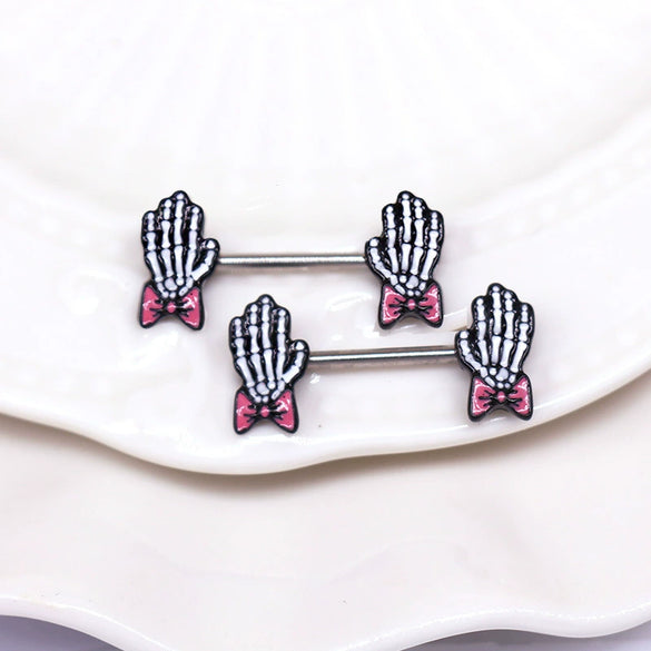 Breast Ring Jewelry Stainless Steel Alloy Inlaid Artificial Gem Semiprecious Stone Animal Zodiac Electroplating
