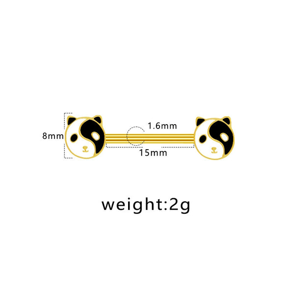 Breast Ring Jewelry Stainless Steel Alloy Inlaid Artificial Gem Semiprecious Stone Animal Zodiac Electroplating