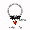 Breast Ring Jewelry Stainless Steel Alloy Inlaid Artificial Gem Semiprecious Stone Animal Zodiac Electroplating