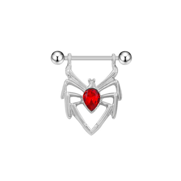 Breast Ring Zinc Alloy Geometric Spider Bat Style Stainless Steel