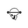 Breast Ring Zinc Alloy Geometric Spider Bat Style Stainless Steel