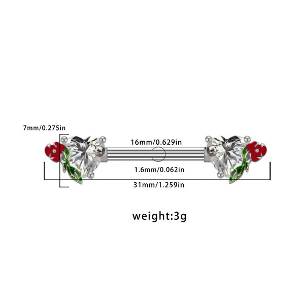 Breast Ring Zinc Alloy Heartshaped Geometric Style