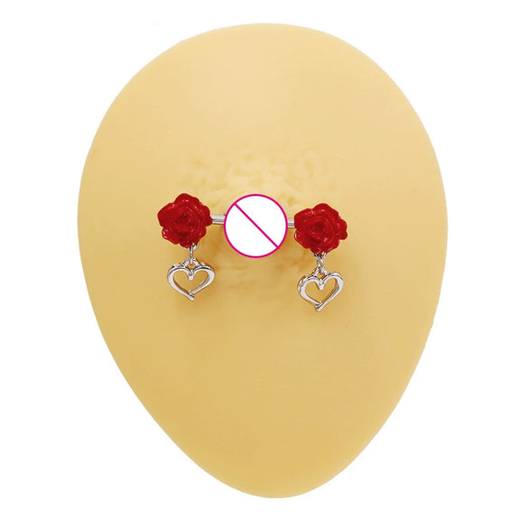 Breast Ring Zinc Alloy Heartshaped Geometric Style