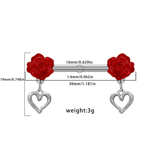 Breast Ring Zinc Alloy Heartshaped Geometric Style