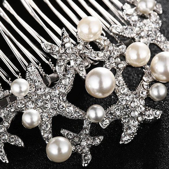 Bridal Alloy Star Rhinestone Handmade Hair Comb Women's Jewelry Hair Accessories