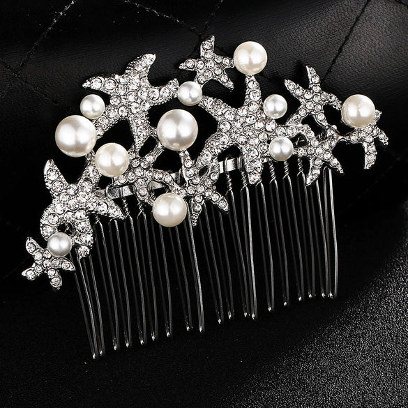 Bridal Alloy Star Rhinestone Handmade Hair Comb Women's Jewelry Hair Accessories