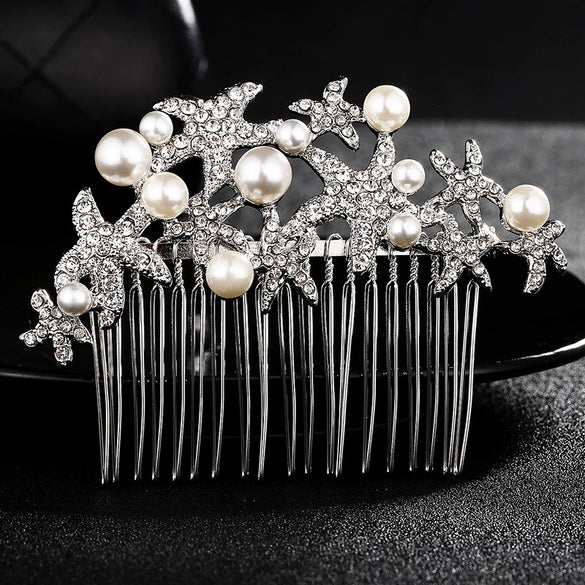Bridal Alloy Star Rhinestone Handmade Hair Comb Women's Jewelry Hair Accessories
