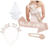 Bridal Crown Headband Shoulder Strap Badge 4Piece Set Polyester Simple Style