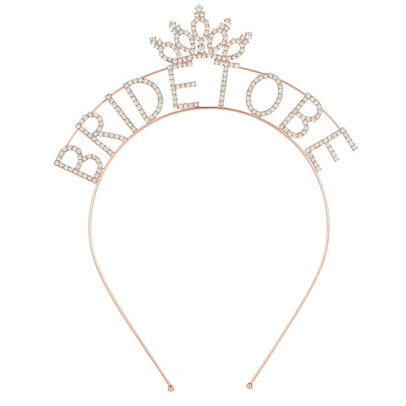 Bridal Crown Headband Shoulder Strap Badge 4Piece Set Polyester Simple Style