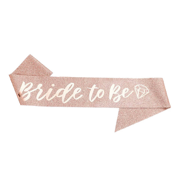 Bridal Crown Headband Shoulder Strap Badge 4Piece Set Polyester Simple Style