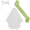 Bridal Crown Headband Shoulder Strap Veil Set Rose Gold Material